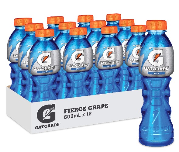 Gatorade Fierce Grape Sports Drink, 12 x 600ml