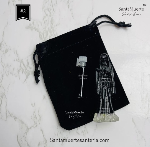 Holy Death Amulet, Holy Death Black statue, Santa Muerte Amuleto, Santa Muerte Estatua Negra