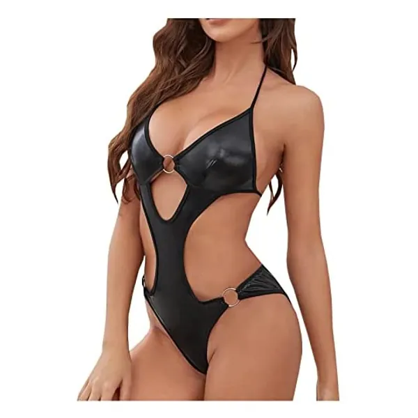 
                            Lingerie for Women Sexy Bodysuits Lace Teddy Corset Lingerie Women's Leather Lace Chemise Sexy Halter Mesh Lingerie Babydoll
                        