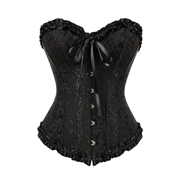 
                            Corsets for Women Black Corset Lace up Floral Fashion Bustier Corset Top Cosplay Outfits
                        