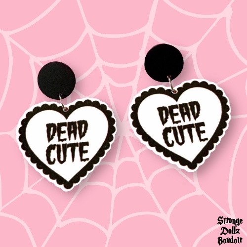 Dead Cute earrings, 925 sterling silver, Gothic, Halloween, Strange Dollz Boudoir