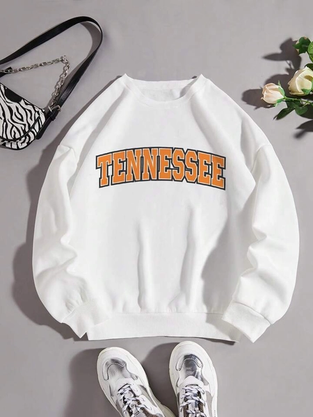 Letter Graphic Thermal Lined Sweatshirt