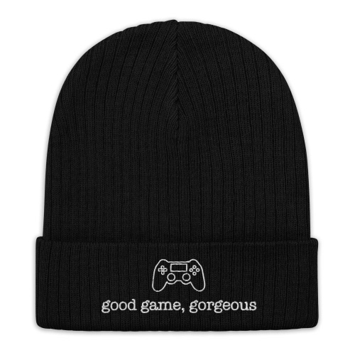 Good Game, Gorgeous | Recycled cuffed beanie - Black