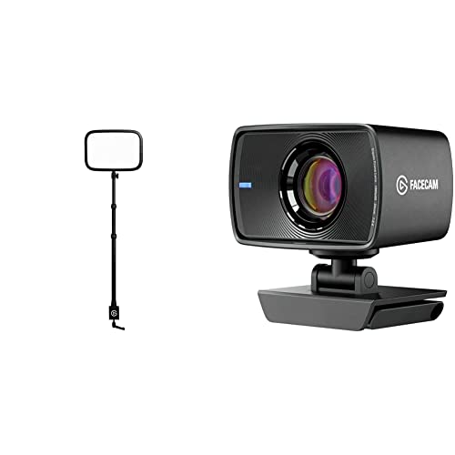 Elgato Facecam - 1080p60 Full-HD-Webcam für Videokonferenzen & Key Light - Professionelle Studiobeleuchtung in 2800 Lumen zum Streamen mit Tischklemme, Aufnahme und Videokonferenzen