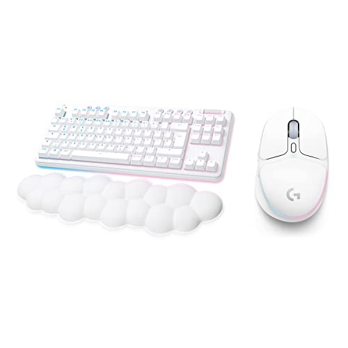 Logitech G kabelloses Gaming-Set, G715 Tastatur und G705 Maus, anpassbare LIGHTSYNC RGB Beleuchtung, Lightspeed kabellos, Bluetooth, PC/Mac/Notebook, Taktile Switches, Deutsches QWERTZ – Weiß - Kabellose Tastatur + Maus