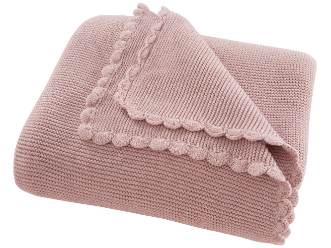 Kuscheldecke für Erwachsene Bio-Baumwolle altrosa von HANS NATUR, Maße 130 x 170 cm