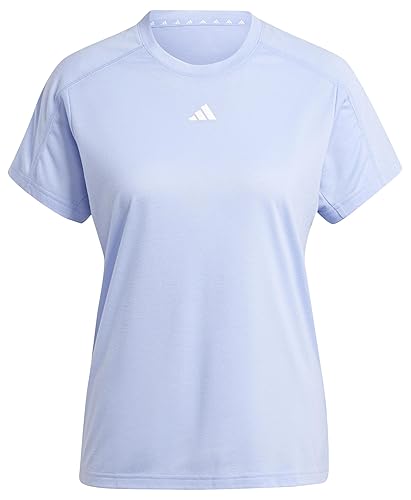 adidas Women's Aeroready Train Essentials Minimal Branding Crewneck Tee Short Sleeve T-Shirt (Pack of 1) - S - Blue Spark
