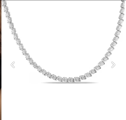 1/2 CT. T.W. Diamond "S" Tennis Necklace in Sterling Silver - 17"