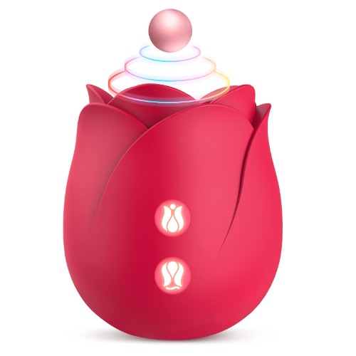 Rose Toy for Woman, Clitoral Nipple Stimulator-G spot Vibrator with 9 Tapping Modes, Vibrating Personal Massager Rose Vibrator Sex Toys for Female Couples Adult Sex Toys & Games - 