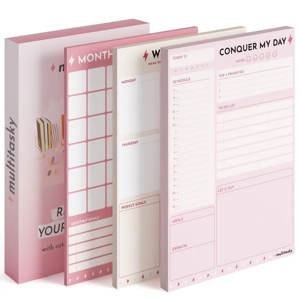 Conquer My Day Planner Sheets (Daily, Weekly & Monthly - A5 Planner Refills, Loose Leaf, 6-Month Supply)