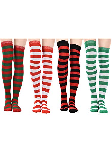 4 Pairs Long Striped Socks