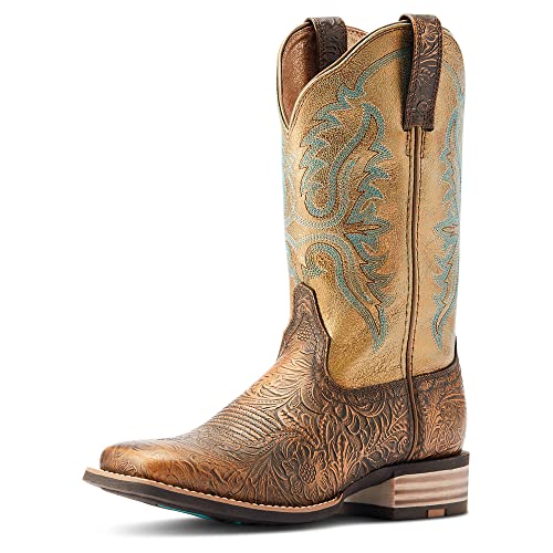 Ariat Women's Olena Western Boot - 7 - Bronze Age/Green Mile