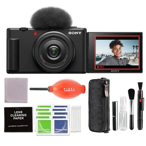 Sony ZV-1F Vlog Camera for Content Creators and Vloggers (Black) Bundle with Pixel Advanced Accessories zv 1f
