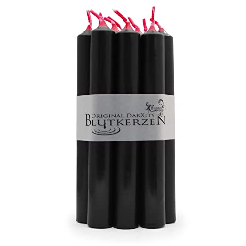 10 original DarXity Blutkerzen - innen rot, außen schwarz