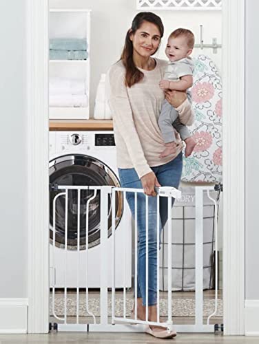 Regalo Easy Step 38.5-Inch Wide Walk Thru Baby Gate, Includes 6-Inch Extension Kit, Pressure Mount Kit, Wall Cups - 38.5" Wide