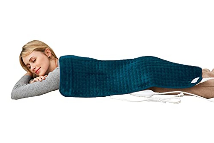 Ambershine 45cmx85cm XXXL King Size Heating Pad with Fast-Heating Technology&6 Temperature Settings, Flannel Electric Heating Pad/Pain Relief for Back/Neck/Shoulders/Abdomen/Legs (Dark Teal) - Dark Teal