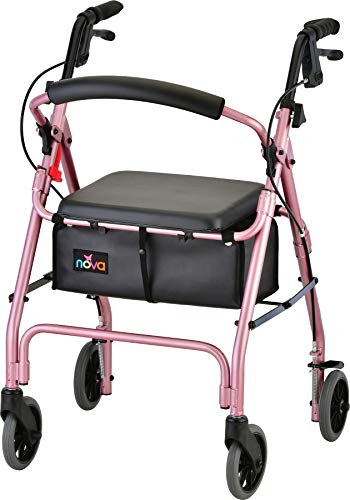 NOVA Medical Products GetGo Classic Rollator Walker, Pink, 1 Count - Classic - Pink