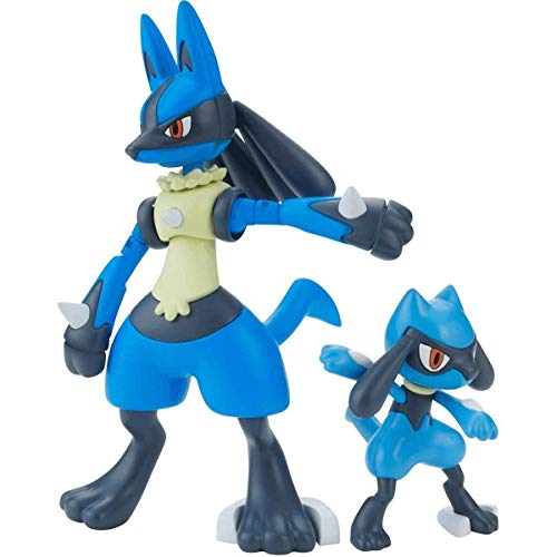 Pokemon Bandai Hobby Riolu & Lucario Pokemon Model Kit, Mulitcolor - PokePla - Riolu & Lucario
