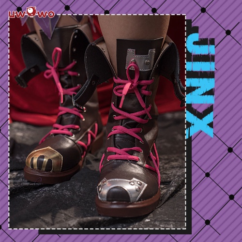 Uwowo Game League of Legends Cosplay LOL Cos Jinx Cosplay Shoes LOL Arcane Young Ver Jinx Shoes - 39
