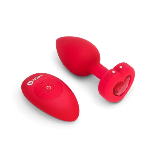 Vibrating Heart Plug Medium/Large - Red