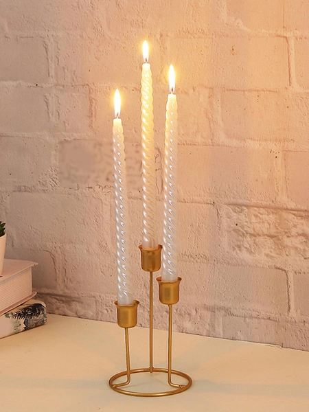 1pc Plain Candle Holder, Modern Iron Golden Candle Stand For Home