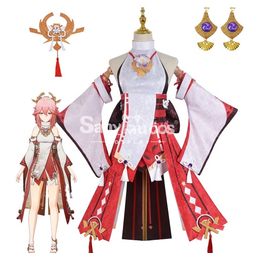 【In Stock】Game Genshin Impact Cosplay Yae Miko Cosplay Costume Plus Size - XS