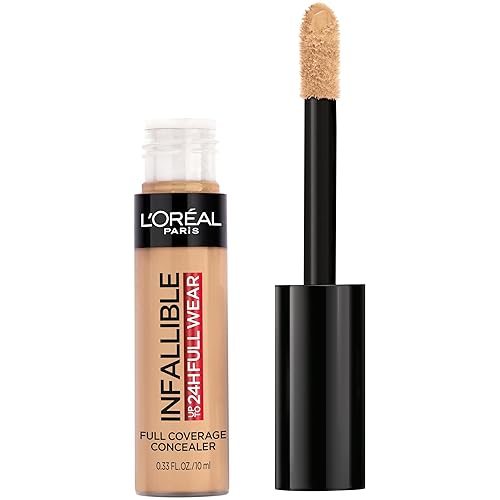 L'Oreal Paris Makeup Infallible Full Wear Waterproof Matte Concealer, Cashmere - 0.33 Fl Oz (Pack of 1) 425 Chestnut