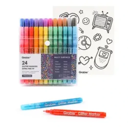 Grabie Iridescent Glitter Acrylic Paint Marker Set Of 24 acrylic pen