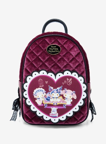 Her Universe Kuromi My Melody & My Sweet Piano Velvet Mini Backpack