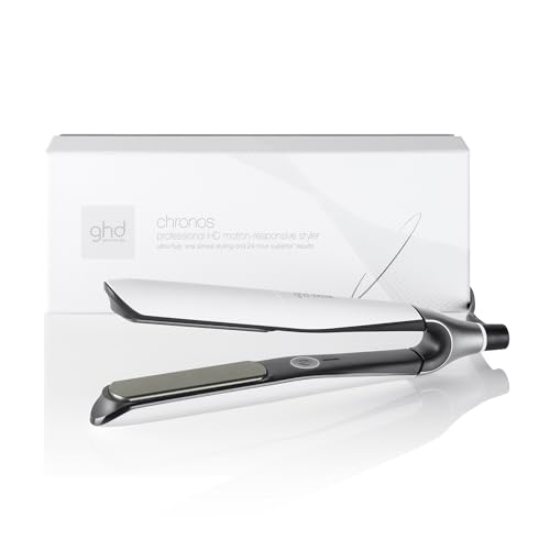 ghd Chronos Styler ― 1" Flat Iron Hair Straightener, Professional Ceramic Hair Styling Tool for Stronger Hair, More Shine, & More Color Protection ― White - White - Straightner
