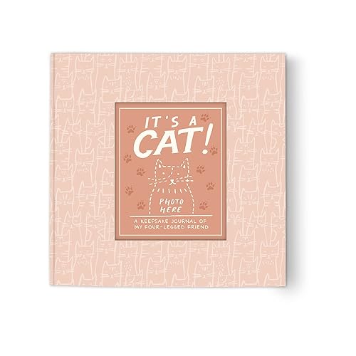 Studio Oh! It's a Cat! A Keepsake Journal, 104 Pages, Hardcover Pet Journaling Notebooks with Photo Frame Cover, 5 Divider Pockets for Memento Keepsake Storage, Lay Flat Design, 120 GSM Paper