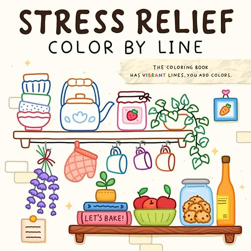Color By Line: Coloring Book for Relaxation Featuring Vibrant Colored Outlines