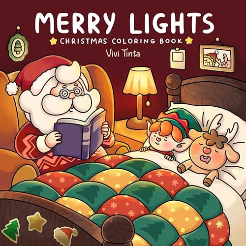 Merry Lights: Christmas Coloring Book for Adults & Teens Featuring Festive Holiday Winter Designs