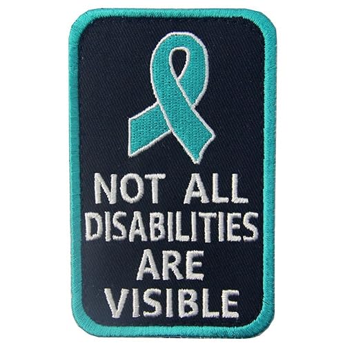 Not All Disabilities are Visible Vests/Harnesses Service Dog Emblem Embroidered Fastener Hook & Loop Patch - Not Visible