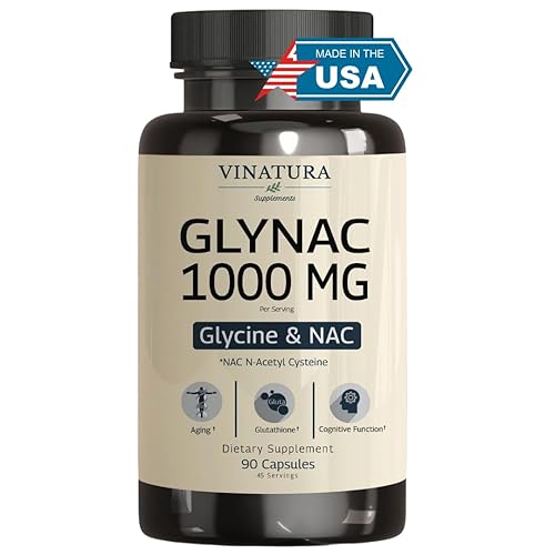 VINATURA GLYNAC Supplement 1000MG - Glycine & NAC Supplement - 90 Capsules