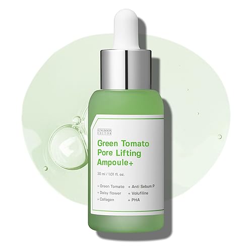 Sungboon Editor Green Tomato Pore Lifting Ampoule + | No.1 Pore Serum in Korea | Hydrating for Sensitive Skin, Instant Pore Minimizing & Tightening for Saggy Pores | Korean Skincare Essense