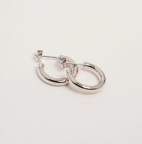 3mm Tube Hoops | Small / Silver