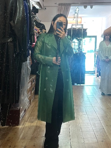 Slime green trench by Atsuko Kudo