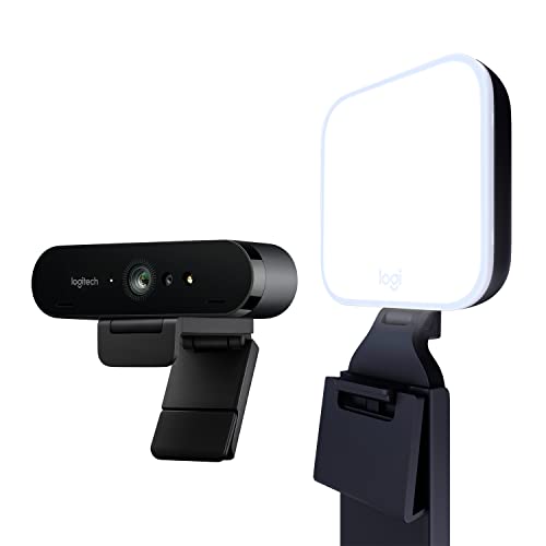 Logitech Brio for Creators Litra Glow - Ultimate Solution for a Professional Look During Video-Calls, Webcam and Lighting for Video Conferencing, Zoom Meetings, PC and Mac - Webcam + Litra Glow