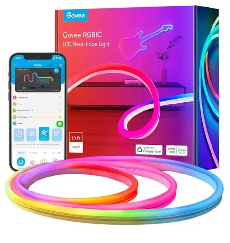 Govee Neon LED Strip 3M, RGBIC LED Lights with Multi-shape DIY