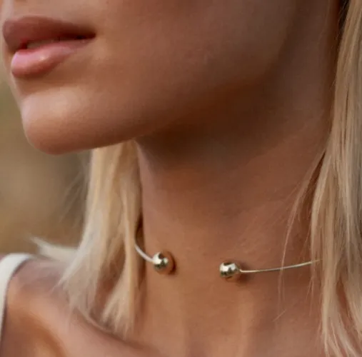 Silver bangle pendant 10 mm Youko yellow gold plated