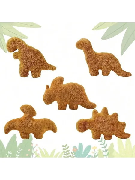 1pc New Chicken Nugget Dinosaur Plush Toy, Realistic And Interesting Dinosaur Nuggets Pillow Soft Home Decoration Cushion Filled With Plush As Birthday Or Festival Gift For Boys And Girls