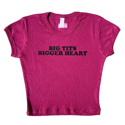 big tits bigger heart <3 baby tee | XL / White