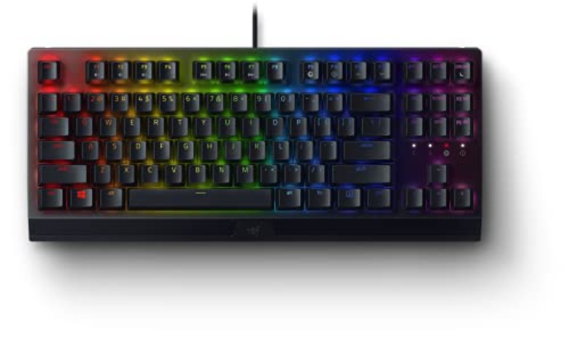 Razer BlackWidow V3 Tenkeyless TKL Mechanical Gaming Keyboard: Yellow Mechanical Switches - Linear & Silent - Chroma RGB Lighting - Compact Form Factor - Programmable Macros - USB Passthrough - Silent Switches