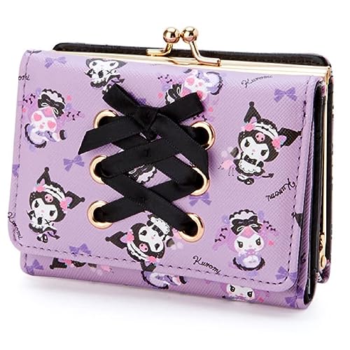 BelugaDesign Kuromi Wallet | Anime Kawaii Cute Black Cat Coin Pouch Purse Zipper - Medium - Black Cat