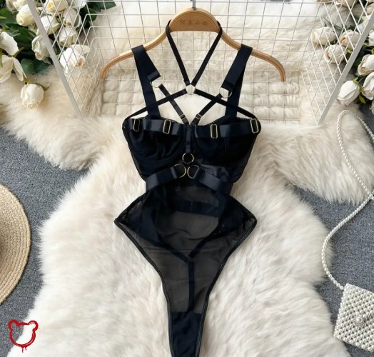 Alt Goth Black Bodysuit - Black / S