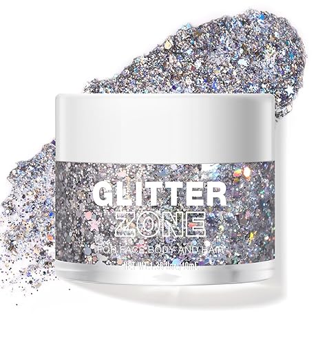 LANGMANNI Holographic Body Glitter Gel for Body, Face, Hair and Lip.Color Changing Glitter Gel Under Light. Vegan & Cruelty Free-1.35 oz (5# Silver Fantasy) - 5# Silver Fantasy