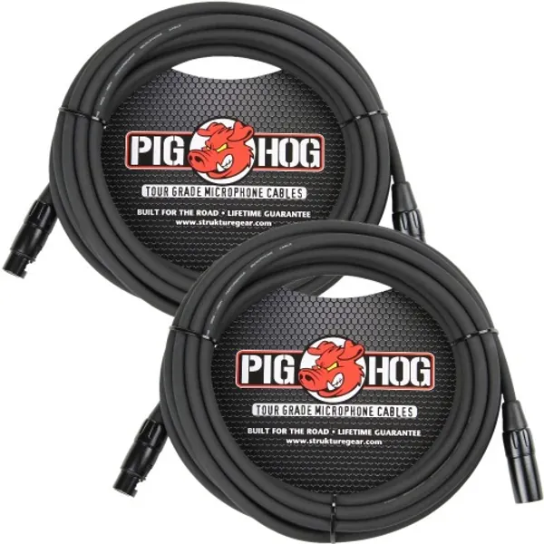 Pig Hog PHM50 Series 50' XLR Microphone Cables 2-Pack - 
