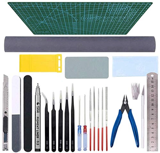 Gundam Tools Kit 32Pcs Gunpla Tools Gundam Model Kit Tool Bandai Tool Kit Gundam Modeler Basic Tools Craft Set for Gundam Model Building Repairing and Fixing