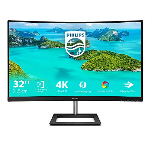 Philips 328E1CA - 32 Zoll UHD Curved Gaming Monitor, 60 Hz, 4ms, AdaptiveSync (3840x2160, HDMI 2.0, DisplayPort) schwarz - HDMI - DP - 32 Zoll Curved 4K